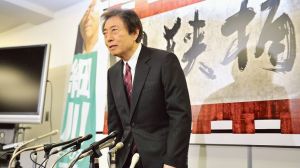 Le candidat antinucléaire,Morihiro Hosoikawa.