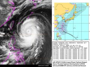 Alors que le super typhon est sur le point de devenir un cyclone de catégorie 5/5, le Japon est déjà en alerte maximale.  Un responsable de l'agence de météo a prévenu que Neoguri, pourrait atteindre une violence quasi inédite. "Soyez prêts à l'évacuation".  Sur Okinawa, il s'agira du plus violent typhon annoncé sur l'île en 15 ans.